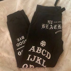 Black craft Ouija joggers